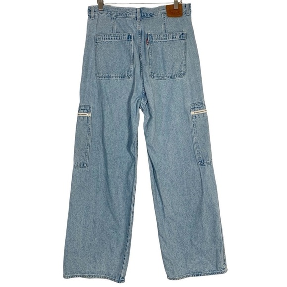 Levis High Loose Wide Leg Cargo Jeans Size 32 - Picture 3 of 9
